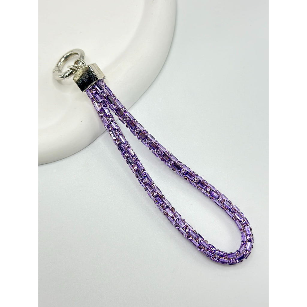 Anti-lost Cellphone Chain with Glass Rhinestone Strap, Around 140MM ll Clear Fixing Plate For Mobile Phone Case Lanyard Hanging