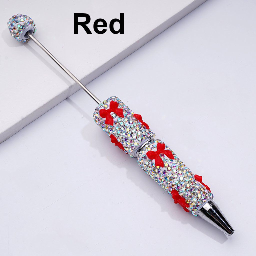 Beadable Clay Pens with Cute Bowknots AB Rhinestones Covered the Entire Pen