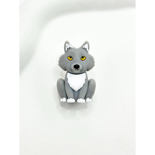 3Dのかわいいウルフシリコンフォーカルビーズ
