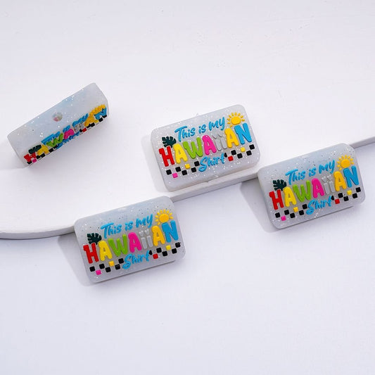 This is My Hawaiian Shirt Glitter Silicone Focal Beads