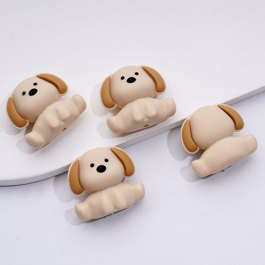 3D Cute Baby Puppy Dog Silicone Focal Beads