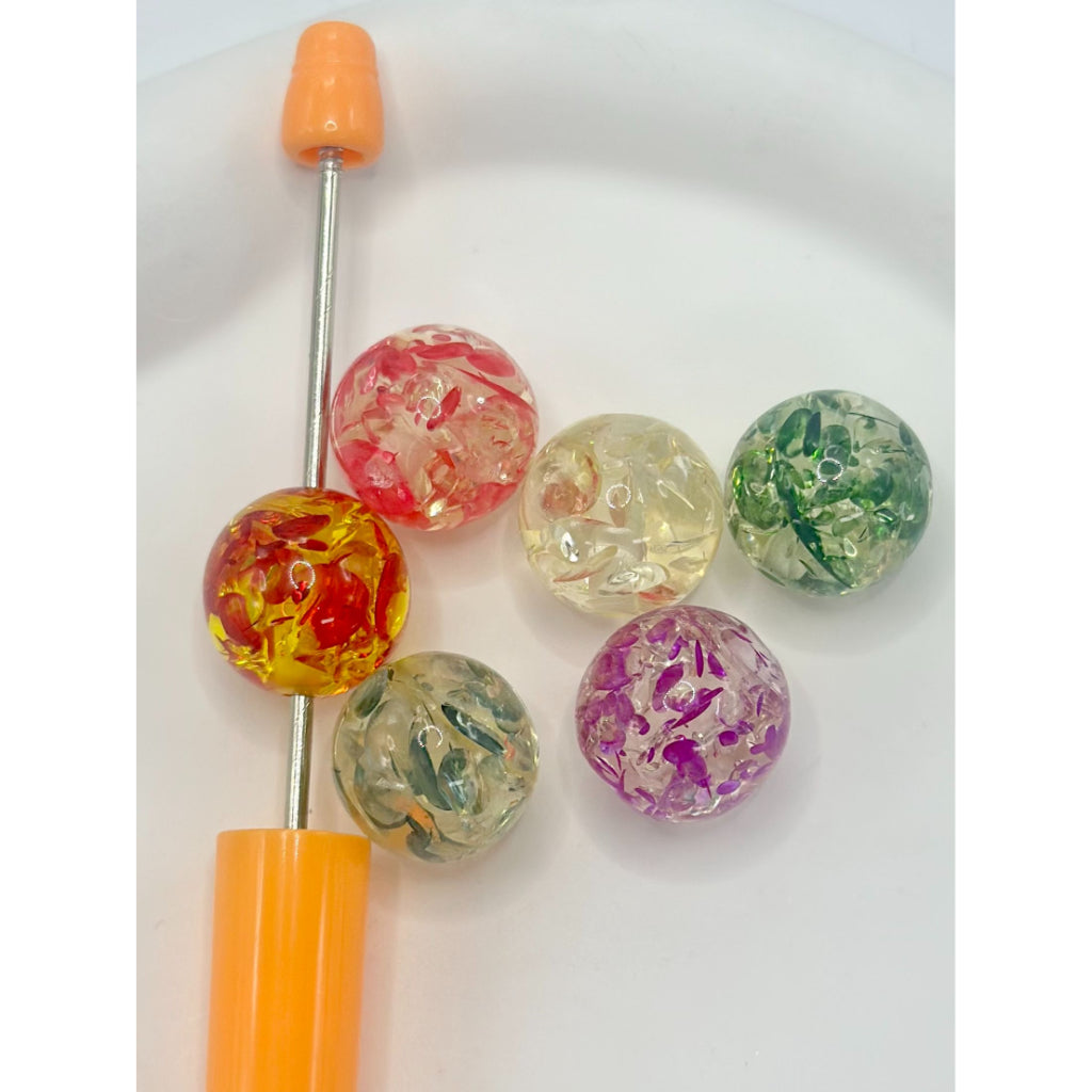 Cute Clear Acrylic Beads with Small Broken Leaves Inside, 16mm, Random ...
