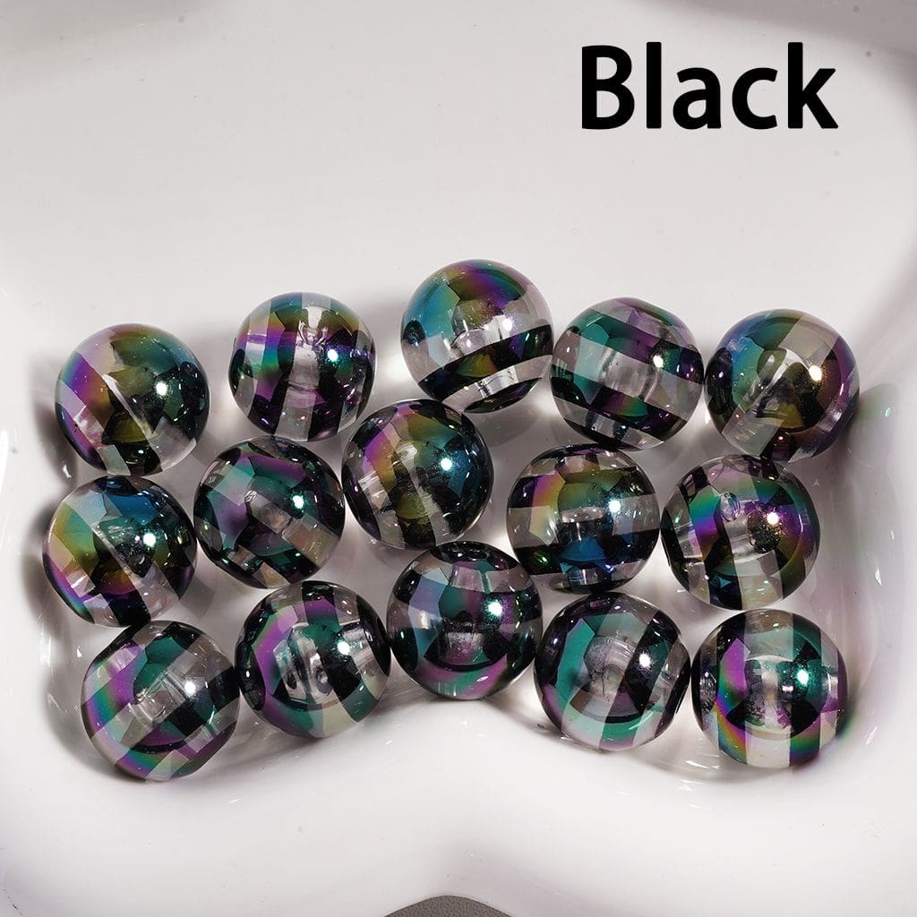 Acrylic Beads Multi-Color Swirl Stripes Clear Color, 16MM (Single Color is available for 200pcs(whole bag) Only)