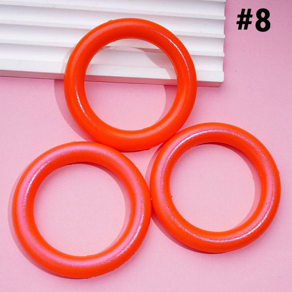Glossy Colorful Silicone Ring Frame Bead Circle Round Car Hanger Charm Loop 65MM