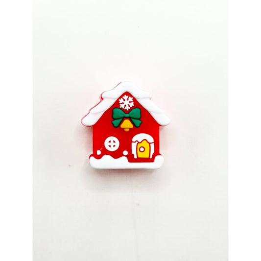 3D Christmas House Snow Flower Bowknot Silicone Focal Beads  (ship out in around 4-6 Days after ordering)