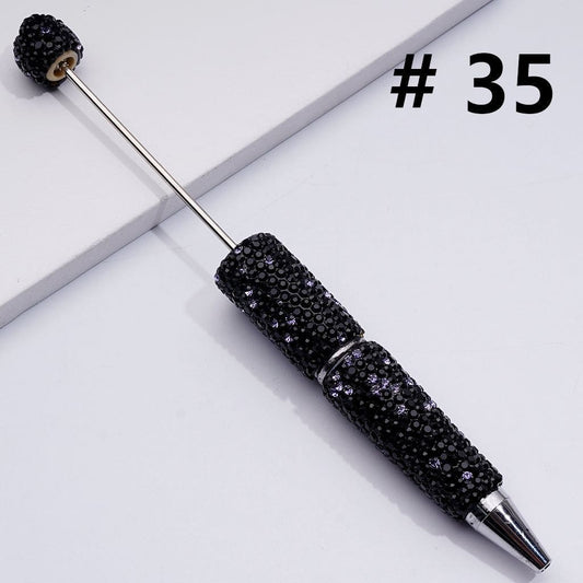 Halloween Beadable Clay Pens with Light Purple & Rose Pink & Black Rhinestones Covered the Entire Pen