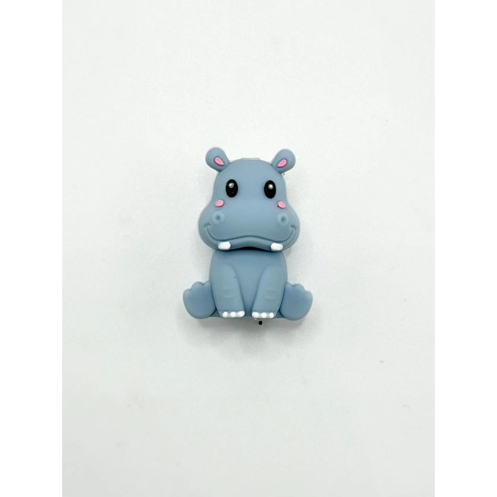 3D Little Cute Hippopotamus Silicone Focal Beads