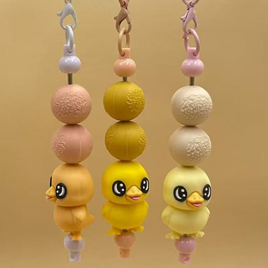 3D Little Cute Duckling Silicone Focal Beads