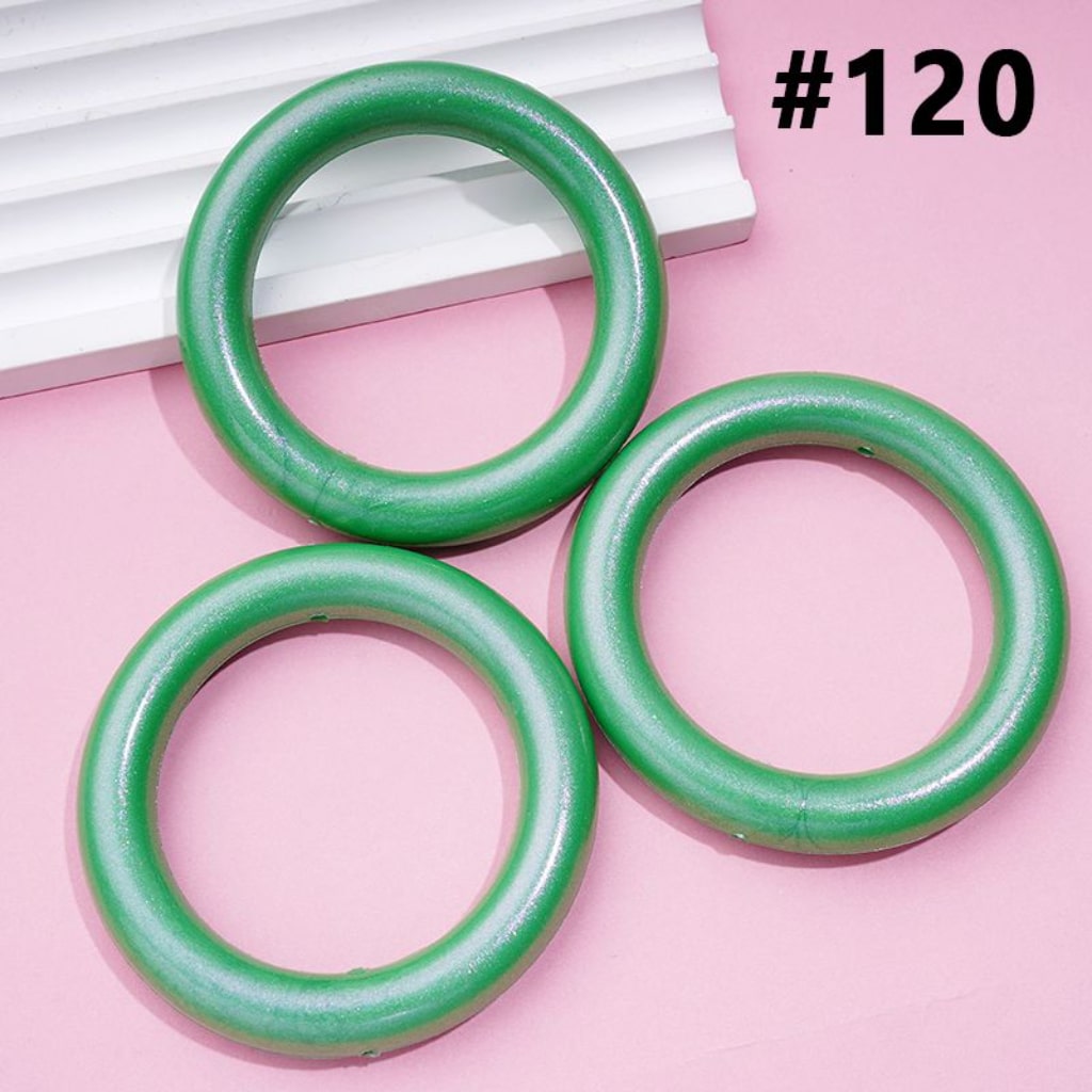 Glossy Colorful Silicone Ring Frame Bead Circle Round Car Hanger Charm Loop 65MM