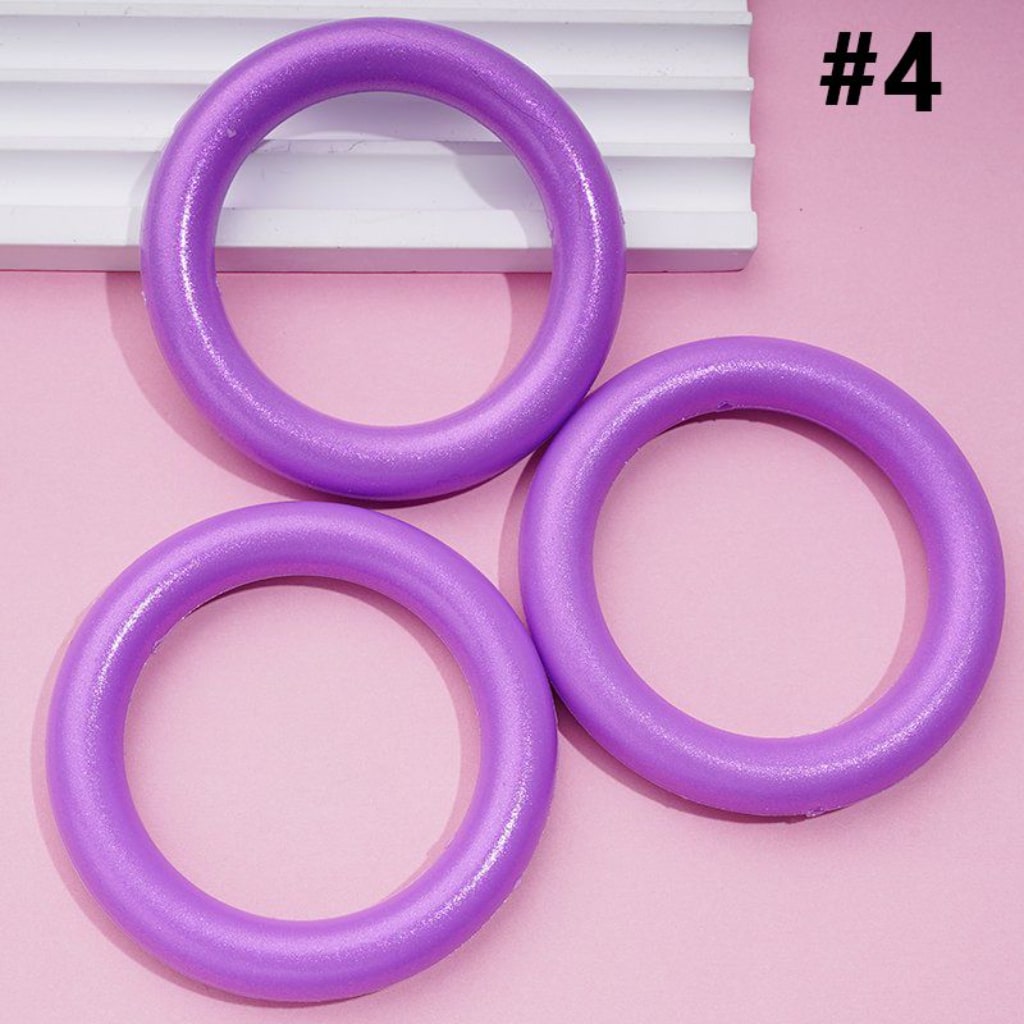 Glossy Colorful Silicone Ring Frame Bead Circle Round Car Hanger Charm Loop 65MM