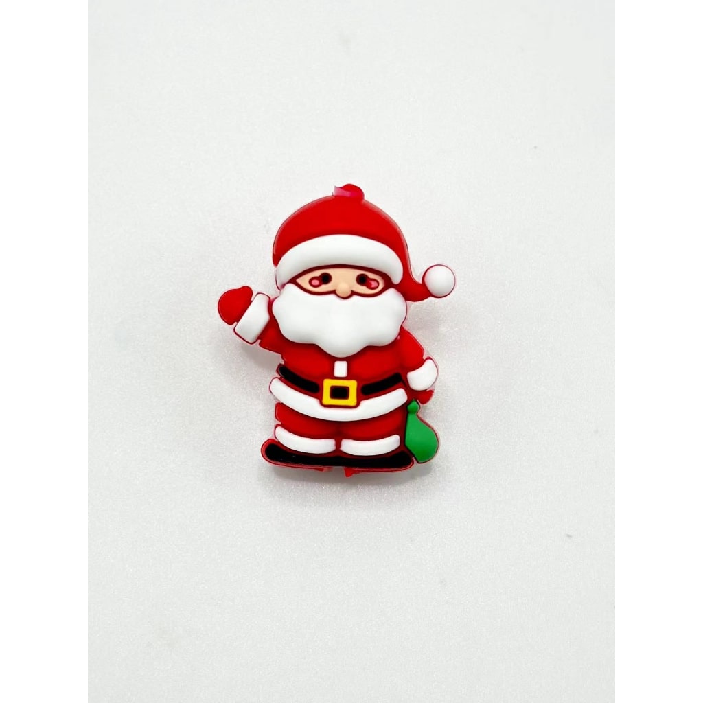 3D Cute Christmas Father Santa Claus Silicone Focal Beads  (ship out in around 4-6 Days after ordering)