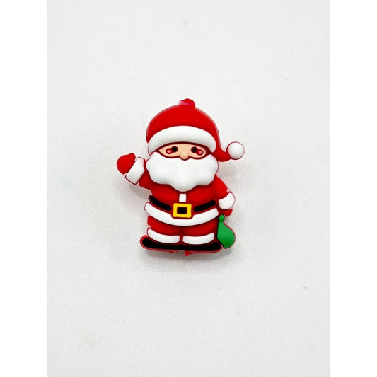 3D Cute Christmas Father Santa Claus Silicone Focal Beads  (ship out in around 4-6 Days after ordering)