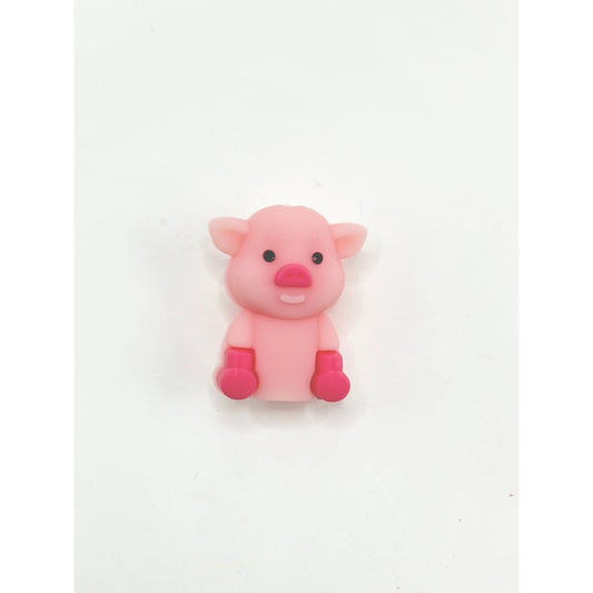 小さなかわいいピンクのブタの3Dシリコンフォーカルビーズ