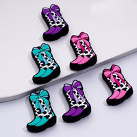 Cute Cow Prints Boot with Bows Silicone Focal Beads
