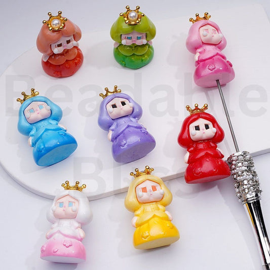 Findin Unicor Ric Happ Factor Series Cute Queen Princess with Crown Pen Topper Pendants, 45*30MM, Random Mix