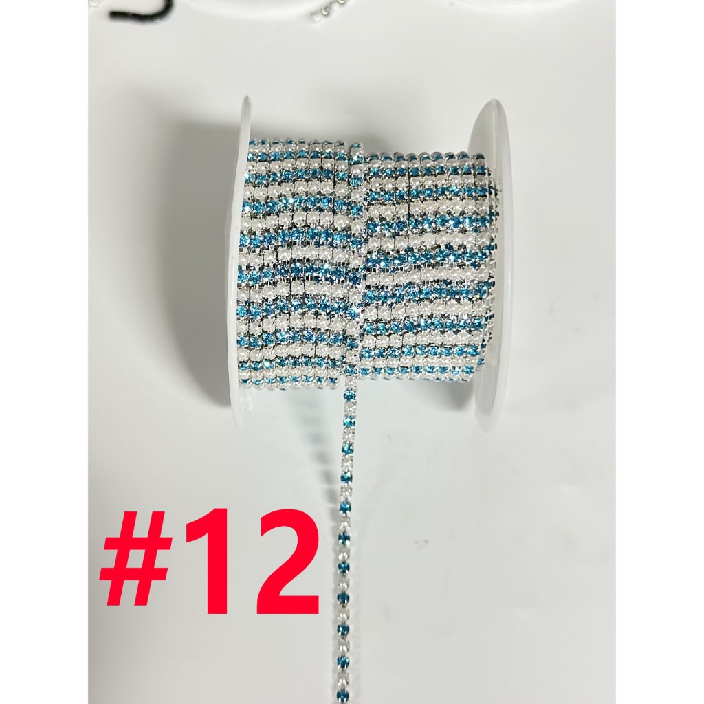 DIY Bling Bling Rhinestone Pearl Chain Accessories, Around 10 Yard of 1 Roll