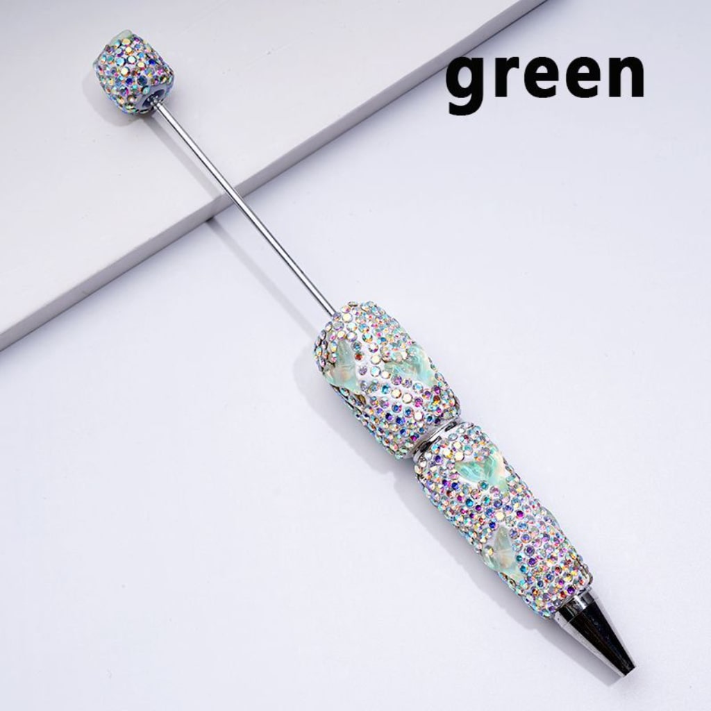 Beadable Clay Pens with Colorful Fishtails Mini AB Rhinestones Covered the Entire Pen