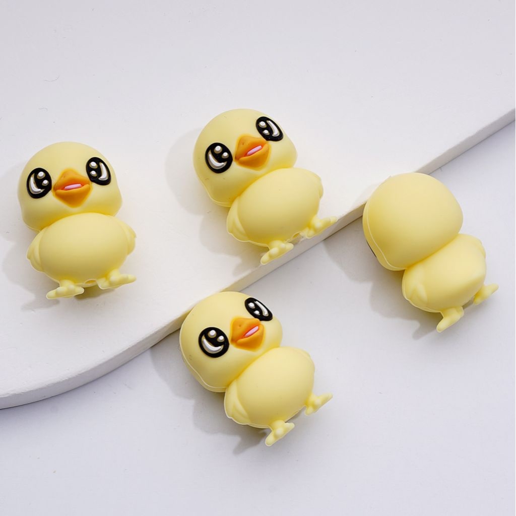 3D Little Cute Duckling Silicone Focal Beads