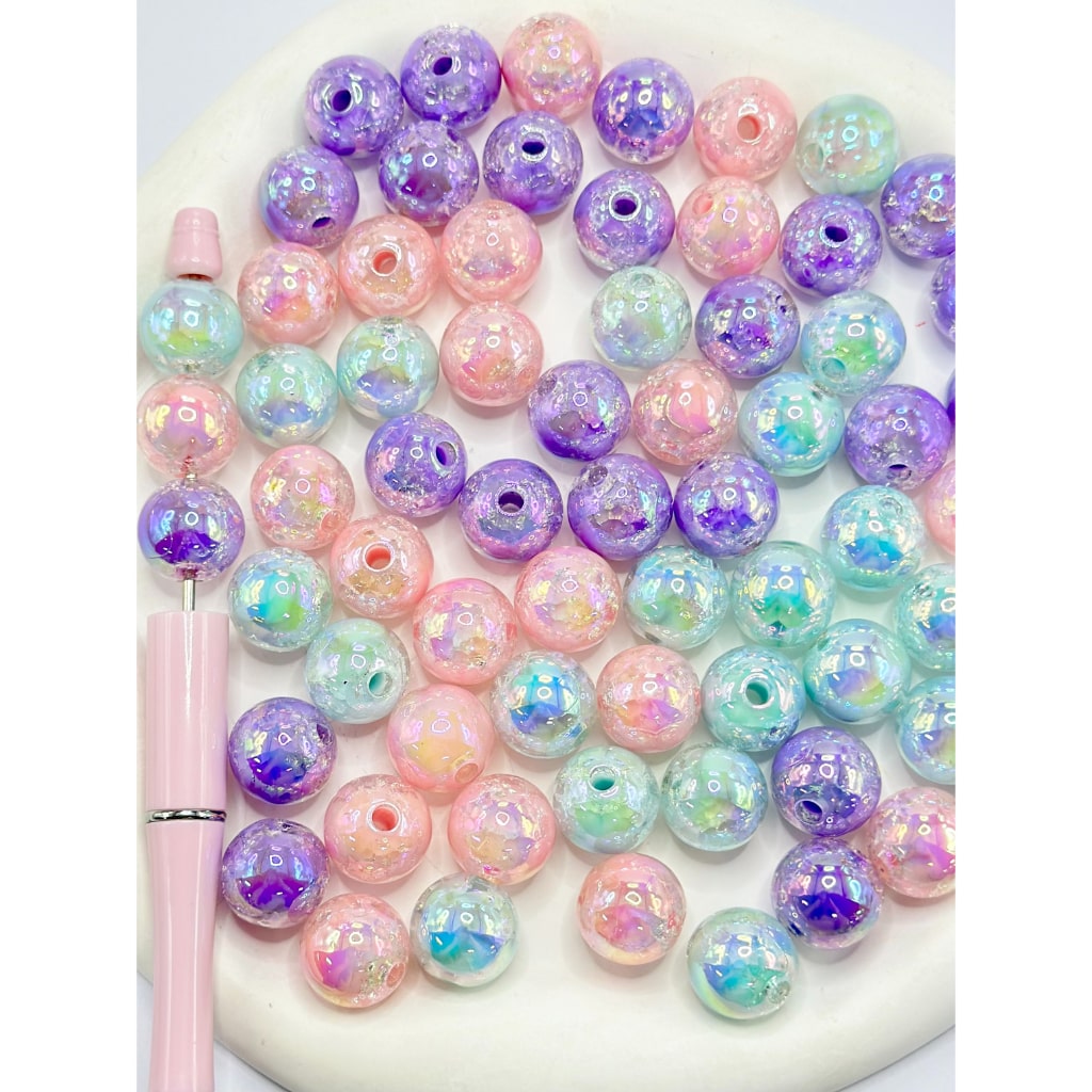 Vivid Rabbit Design Round Crackle Acrylic Beads, Random Mix, 16MM ...