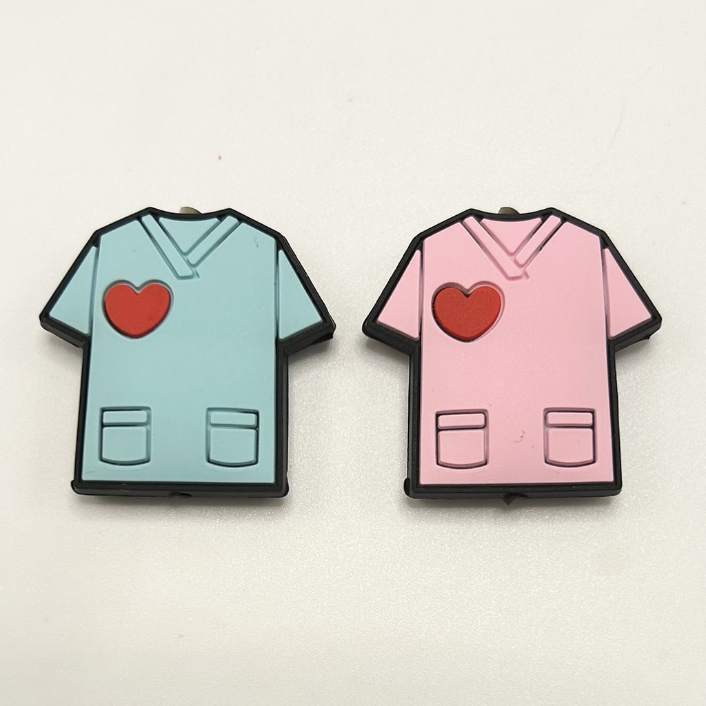 Doctor Nurse Stethoscope Uniform with Red Heart Silicone Focal Beads
