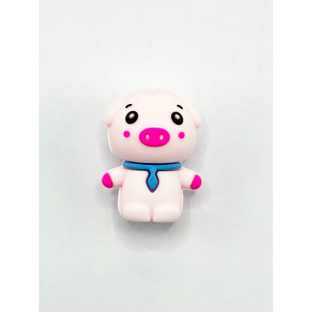 3Dかわいいピンクの子豚シリコンフォーカルビーズ