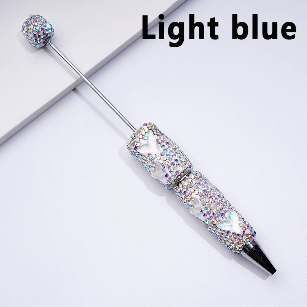 Beadable Clay Pens with Colorful Fishtails Mini AB Rhinestones Covered the Entire Pen