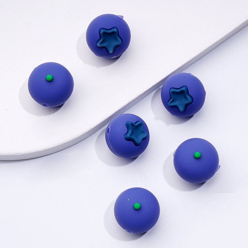 3D Cute Vivid Fruits Avocado Pear Grape Apple Blueberry Banana Silicone Focal Beads (This Focal has a Pleasant Fragrance)