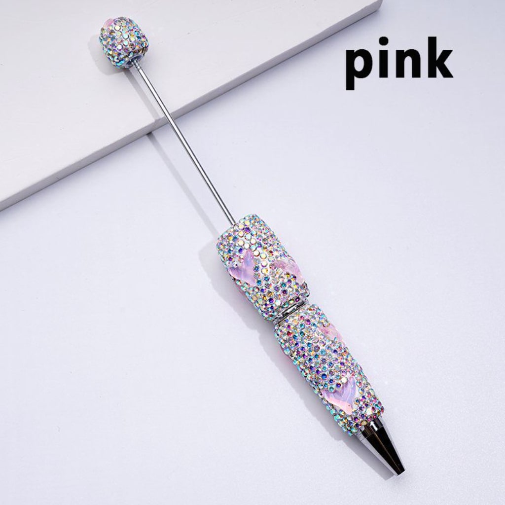 Beadable Clay Pens with Colorful Fishtails Mini AB Rhinestones Covered the Entire Pen