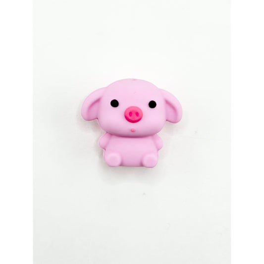 3Dのかわいいピンクの子豚のシリコンフォーカルビーズ