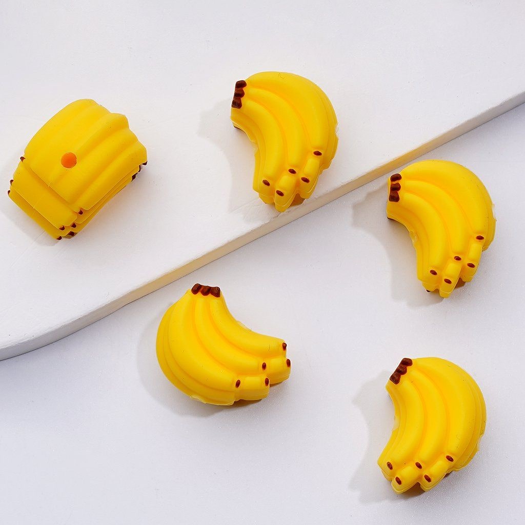 3D Cute Vivid Fruits Avocado Pear Grape Apple Blueberry Banana Silicone Focal Beads (This Focal has a Pleasant Fragrance)