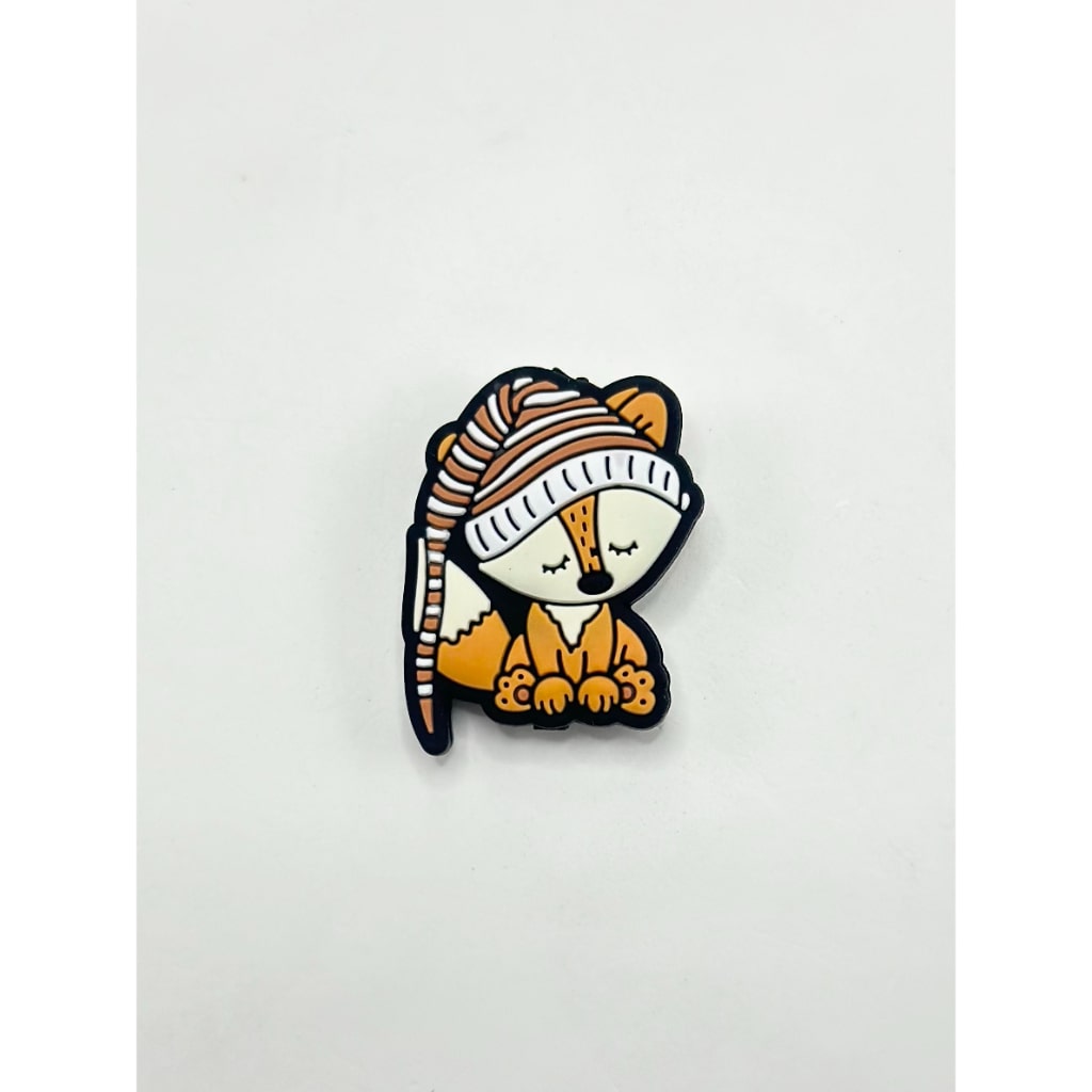 眠っているかわいいキツネの長い帽子シリコンフォーカルビーズ