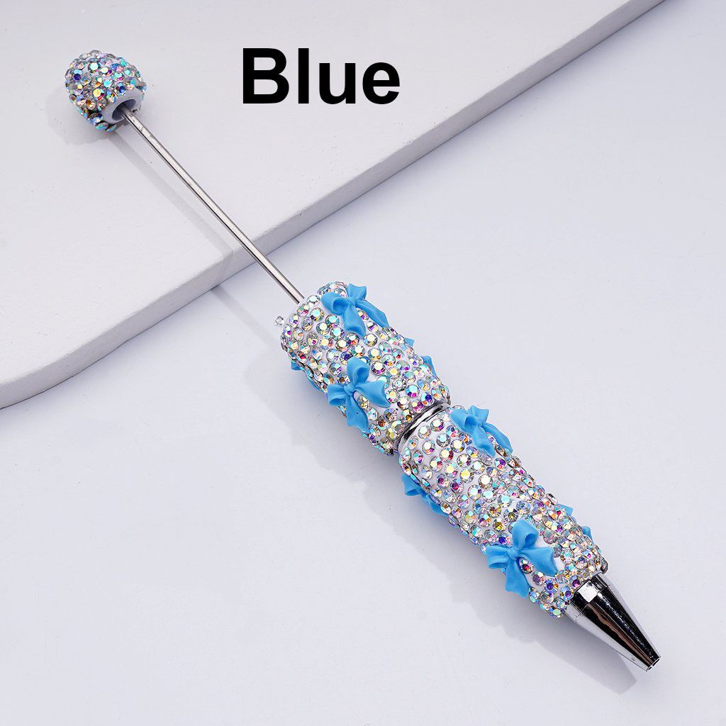 Beadable Clay Pens with Cute Bowknots AB Rhinestones Covered the Entire Pen