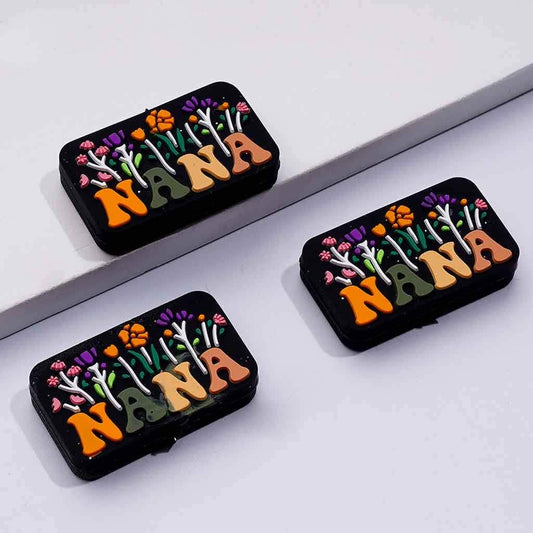 Nana Multi-Color Flowers Silicone Focal Beads