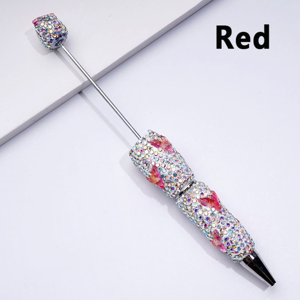 Beadable Clay Pens with Colorful Fishtails Mini AB Rhinestones Covered the Entire Pen