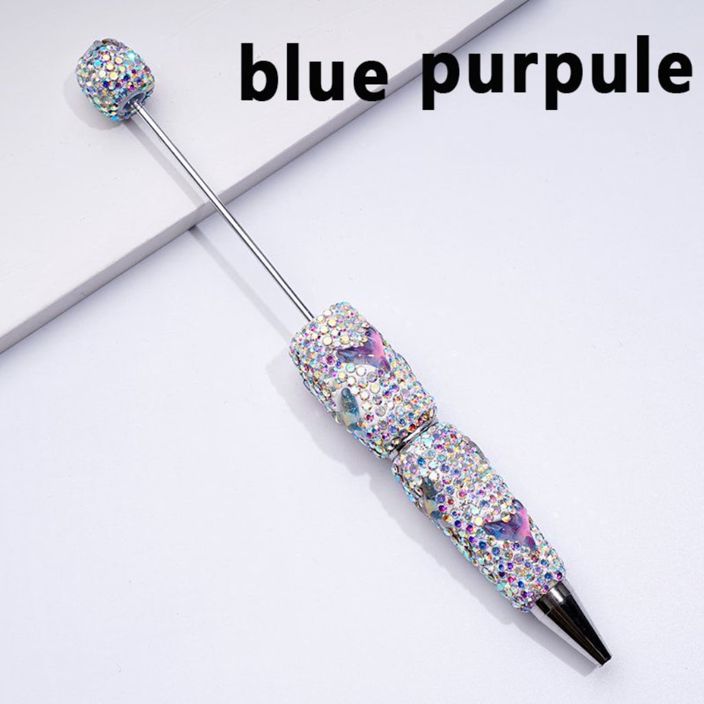 Beadable Clay Pens with Colorful Fishtails Mini AB Rhinestones Covered the Entire Pen