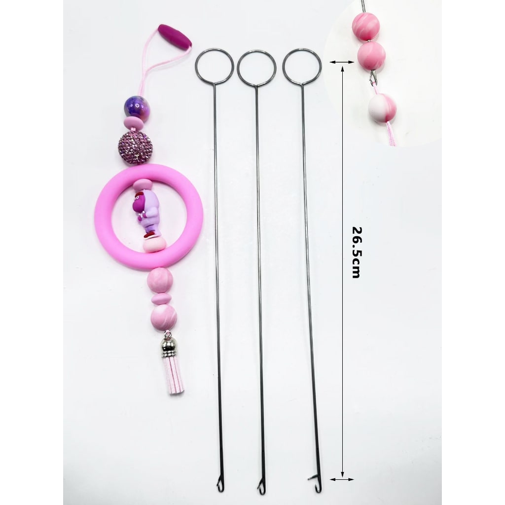 Beading Threader Loop Long Drawstring Threader Metal Sewing Loop Turner Hook for Turning Fab ...