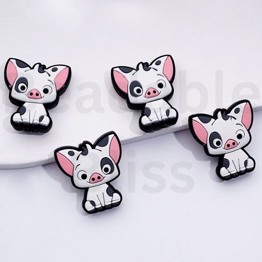 Cute Naughty Piglet Pu Moan Cartoon Disne Silicone Focal Beads