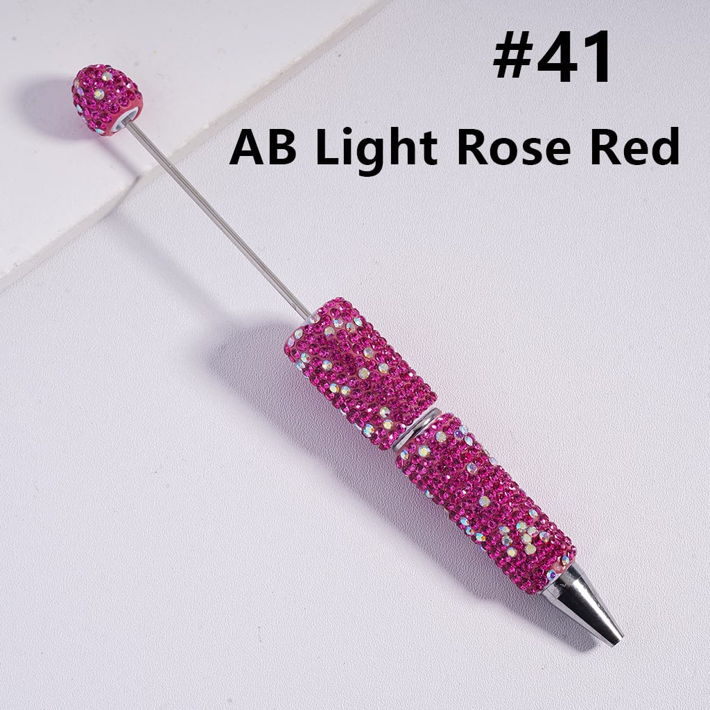 Beadable Clay Pens with Multi-Color & AB Rhinestones Covered the Entire Pen
