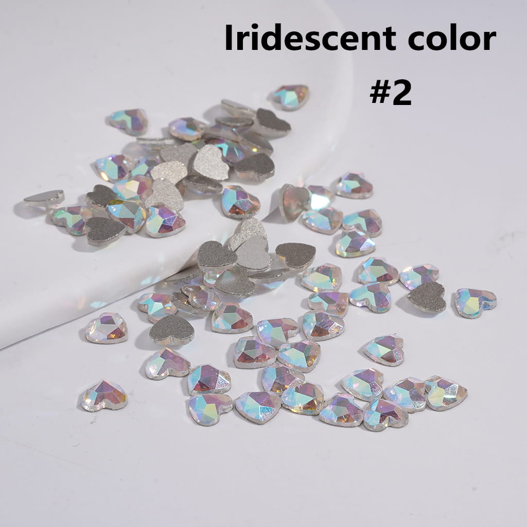 Crystal Faceted Flat Back Mini Hearts Charms for Beads Jewelry Accessories, 6.4*6.4MM (1440pcs/bag)