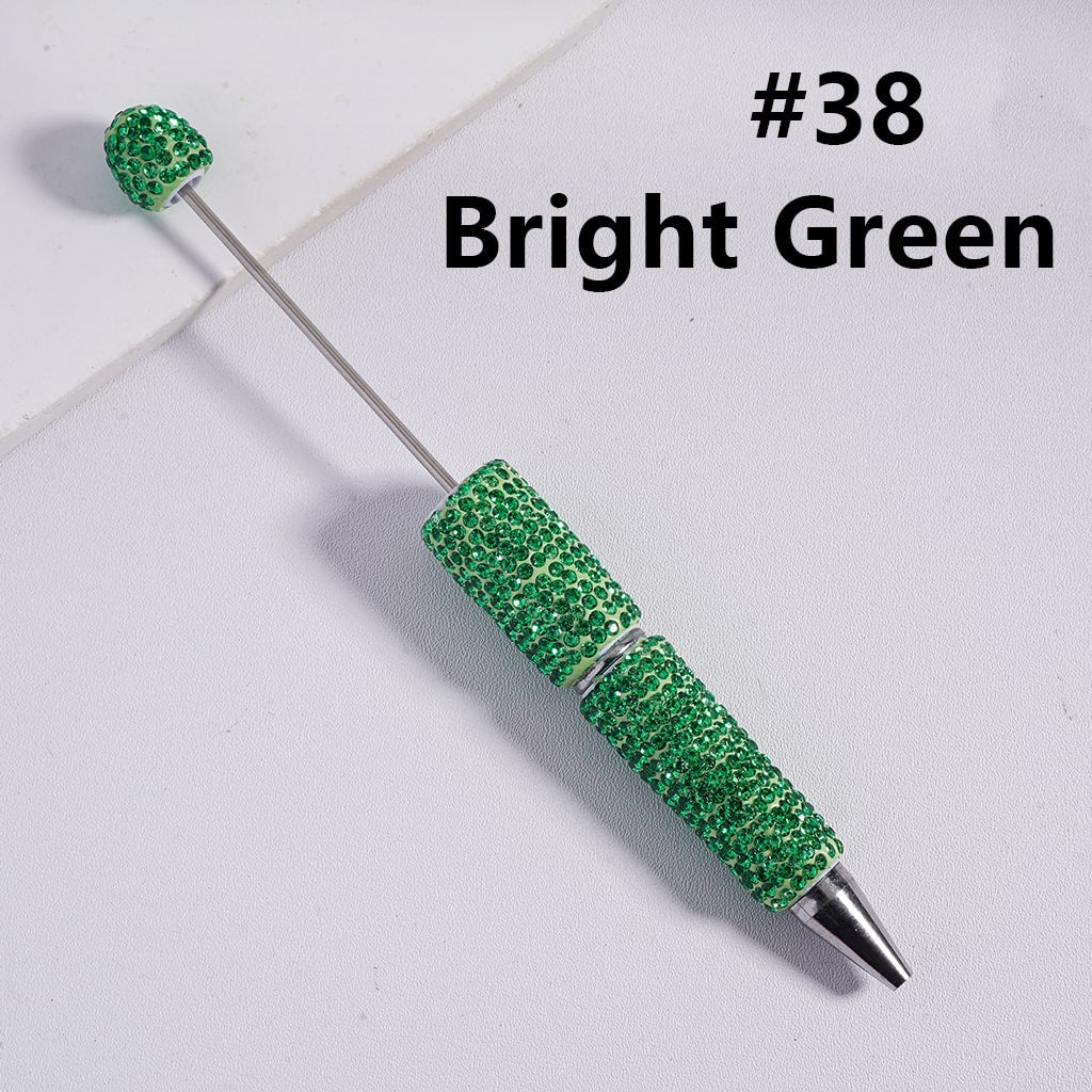 Beadable Clay Pens with Shiny Rhinestones Covered the Entire Pen