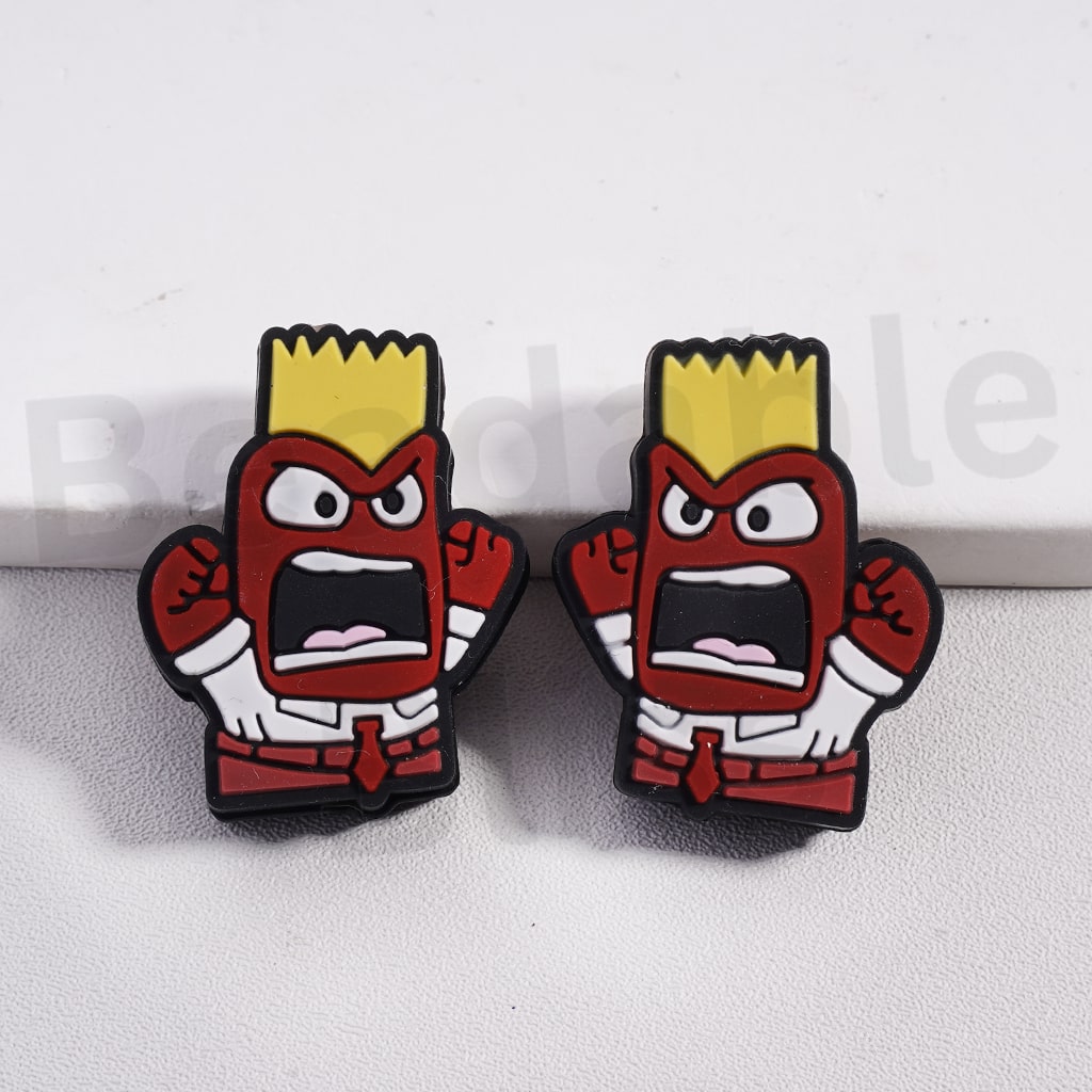 Insid Out Angry Man Silicone Focal Beads