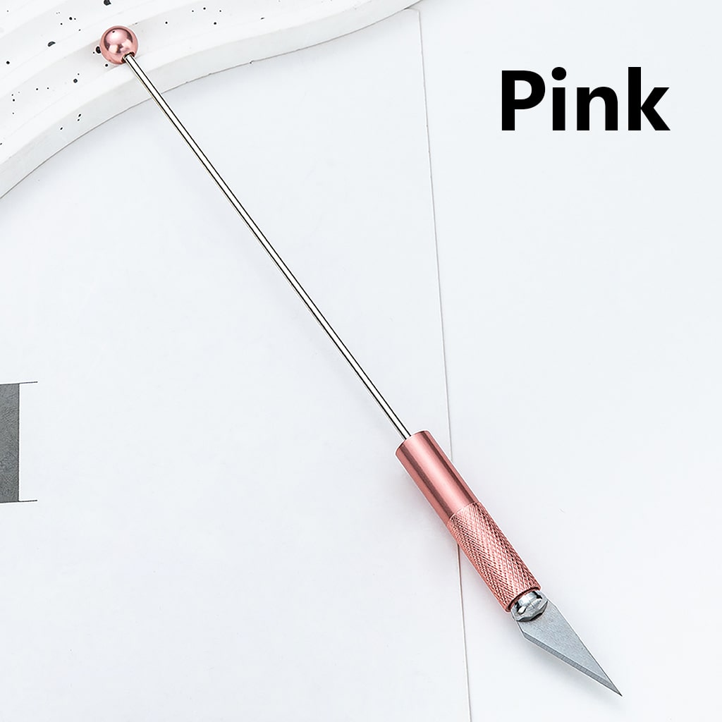 DIY Beadable Metal Multi-functional Engraving Cutting Tool in Solid Color, 179MM Long