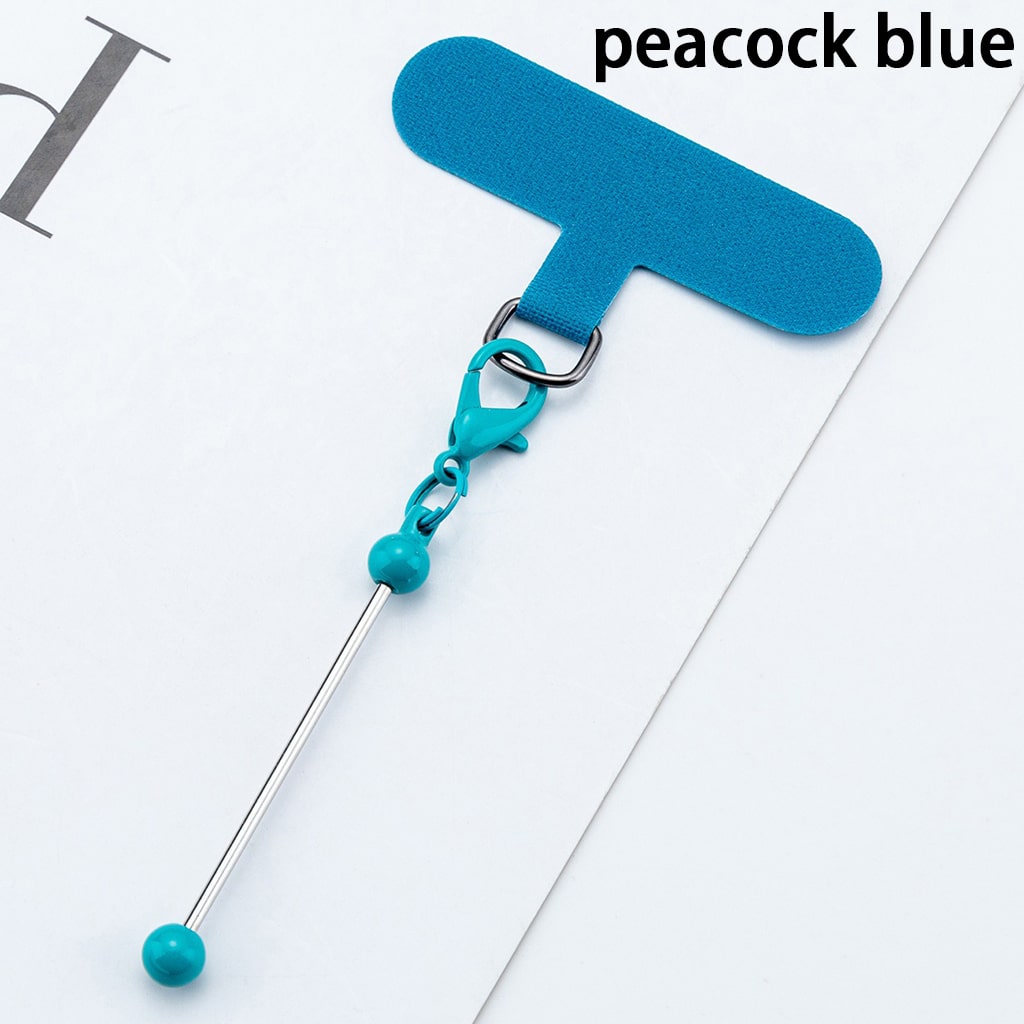 Teal-colored tool with a strap on a white background