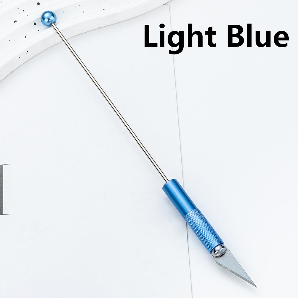 DIY Beadable Metal Multi-functional Engraving Cutting Tool in Solid Color, 179MM Long