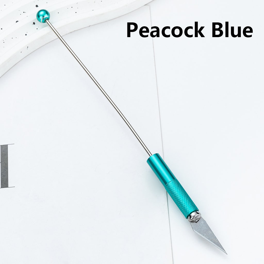 DIY Beadable Metal Multi-functional Engraving Cutting Tool in Solid Color, 179MM Long