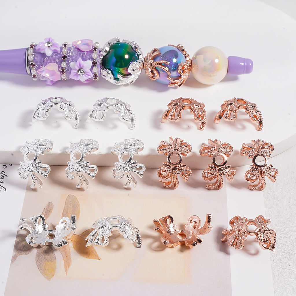 Set of decorative hair accessories including a hairband and clips on a white background

