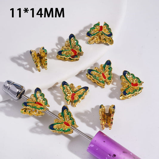 Gold Metal Butterfly Beads in Double Sides, 11*14MM