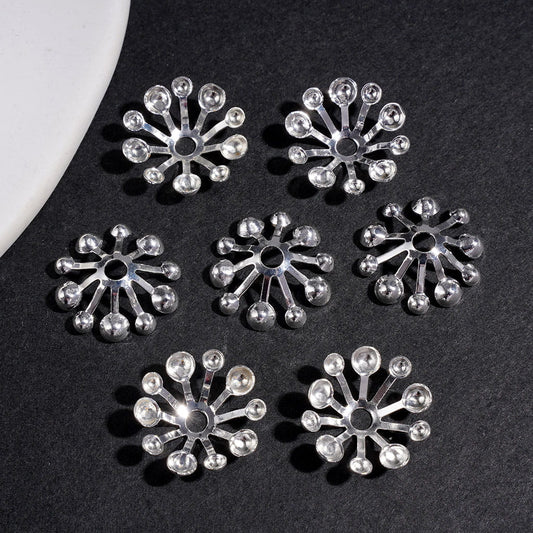 Sliver Bead Cages Flower Stamen Shape, Alloy Bead Cap (They Fit 20MM Beads)