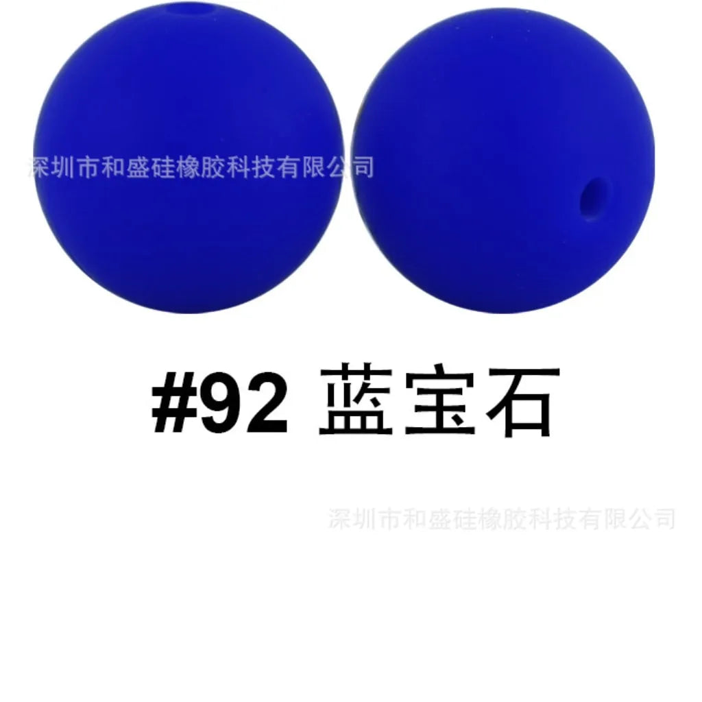 Silicone Beads, Solid Colors, 15 mm