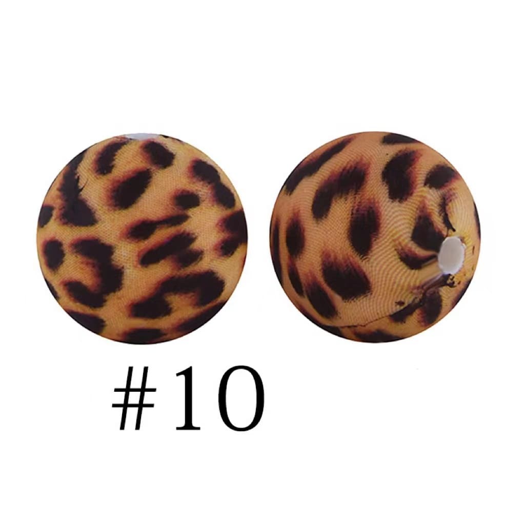 Jaguar Printed Silicone Beads Number 10